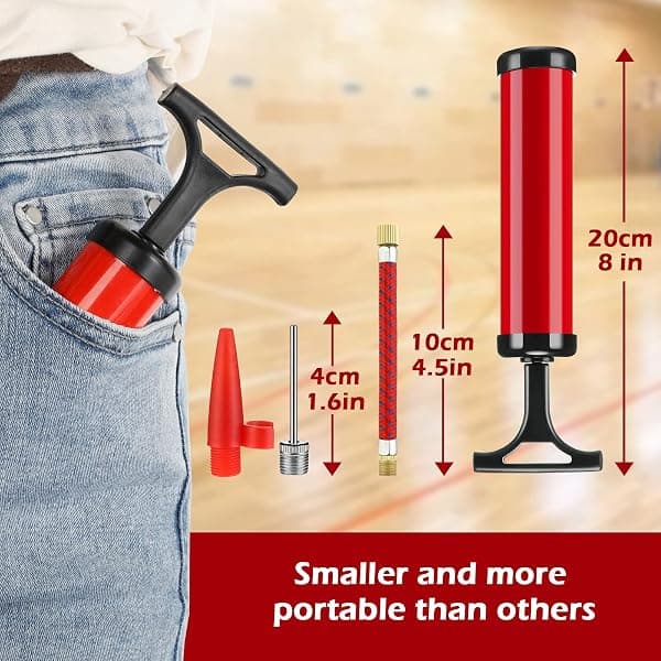 Reginary 8-Inch Ball Pump Kits, 10 Pack, Red — view 2 of 4