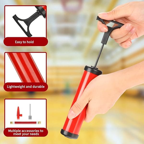 Reginary 8-Inch Ball Pump Kits, 10 Pack, Red — view 3 of 4