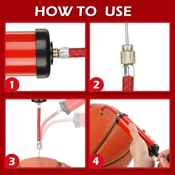 Reginary 8-Inch Ball Pump Kits, 10 Pack, Red — view 4 of 4