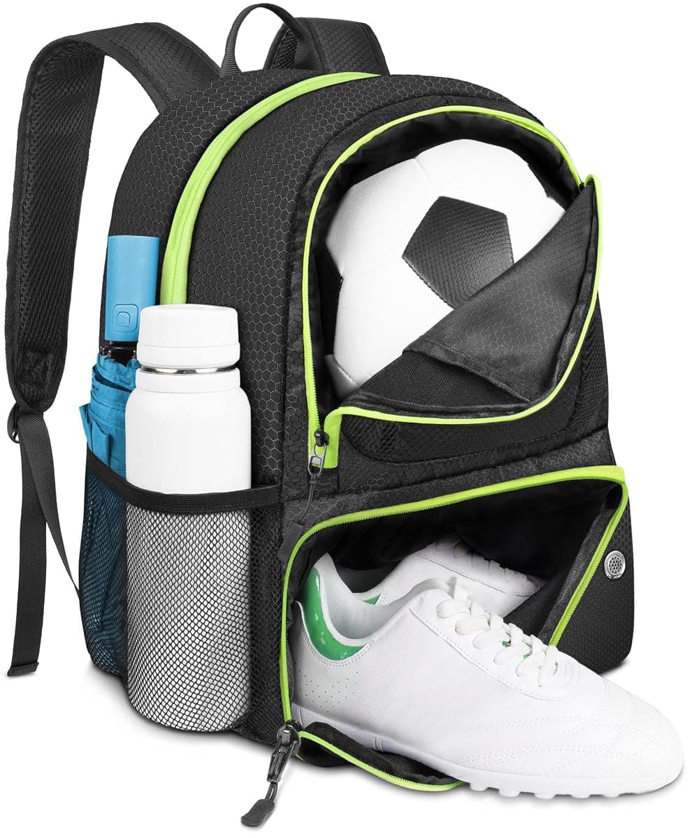 YOREPEK Soccer Backpack 28L, Black