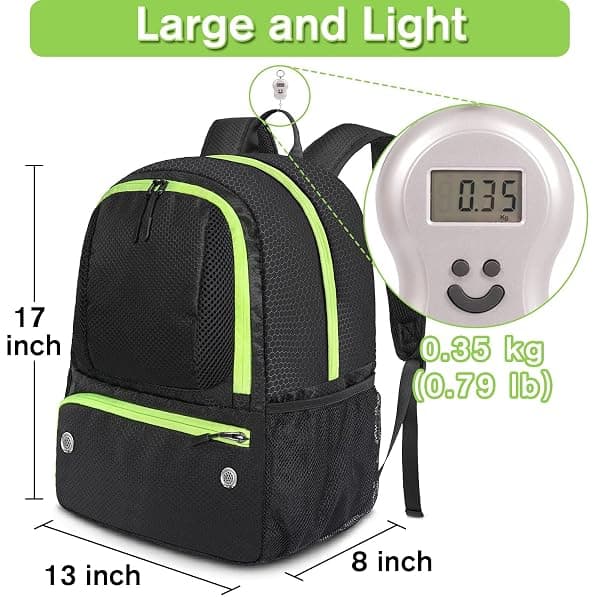 YOREPEK Soccer Backpack 28L, Black — view 2 of 4