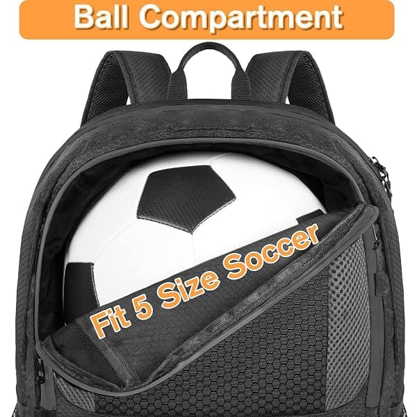 YOREPEK Soccer Backpack 28L, Grey — view 3 of 4
