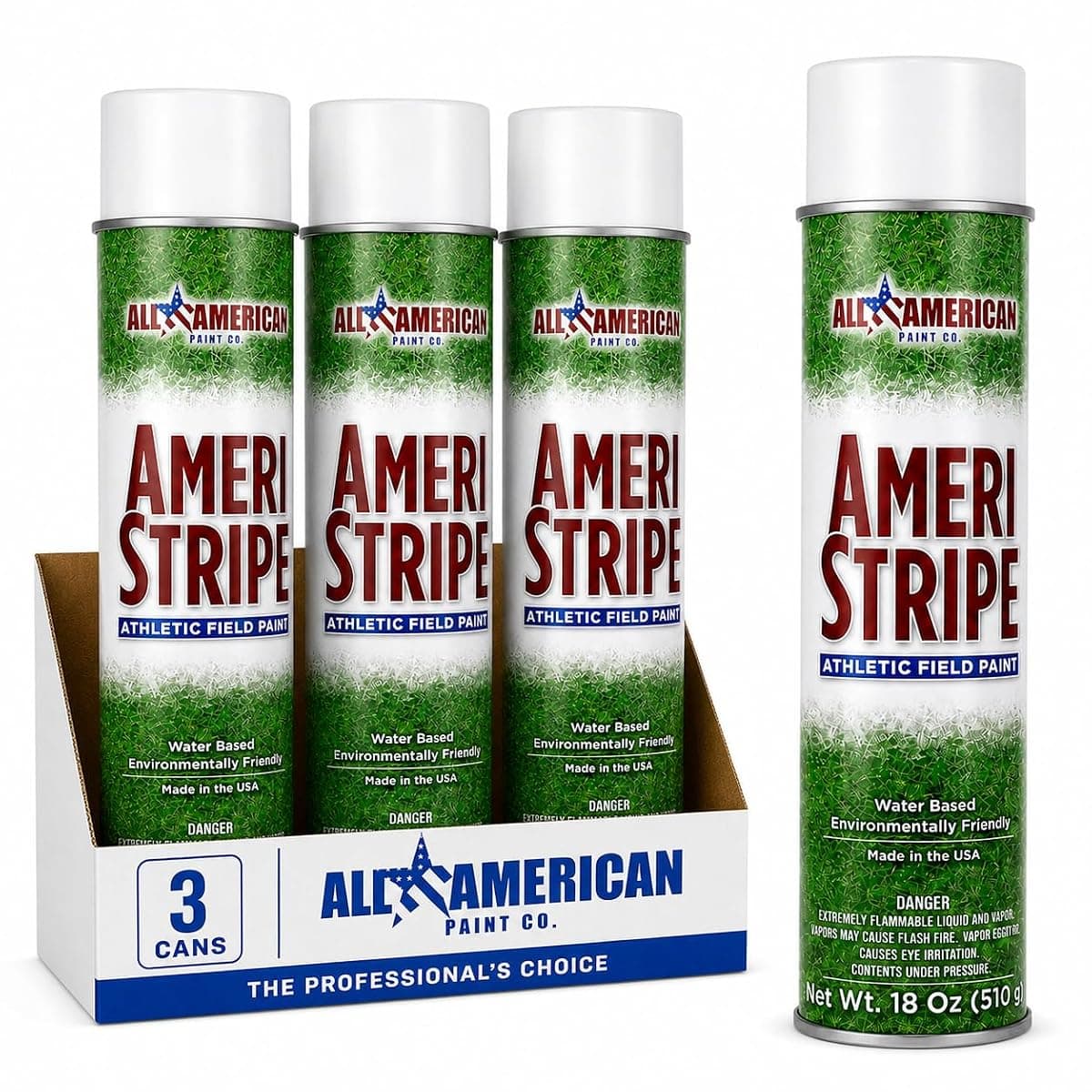 Ameri-Stripe Field Marking Paint, White, 3 Cans