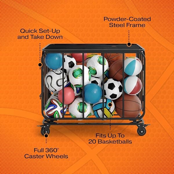 Houseables Rolling Ball Cart, Holds 34 Balls — view 3 of 4