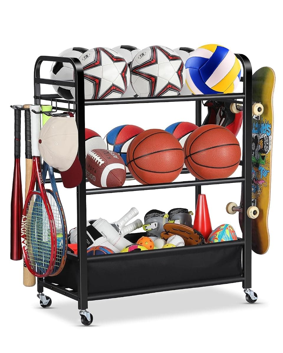 EXTCCT Rolling Ball Storage Rack, 36 in Wide