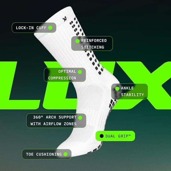 LUX Sports DualGrip Soccer Grip Socks, Medium — view 3 of 4