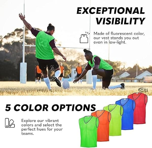 GSi Mesh Training Pinnies, Green, 12-Pack with Bag — view 3 of 4