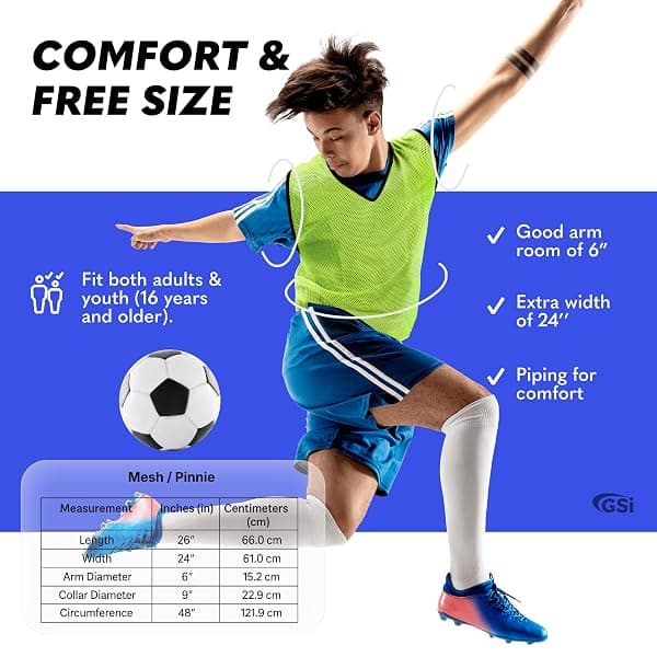 GSi Mesh Training Pinnies, Yellow, 12-Pack with Bag — view 2 of 4