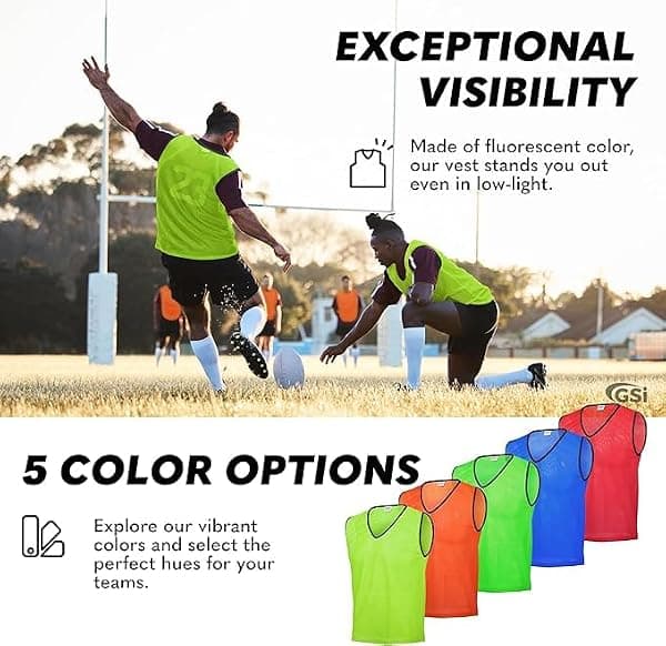 GSi Mesh Training Pinnies, Yellow, 12-Pack with Bag — view 3 of 4