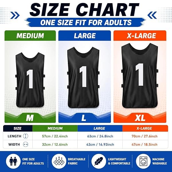 Yahenda Numbered Scrimmage Vests, Adult, 24-Pack — view 3 of 4