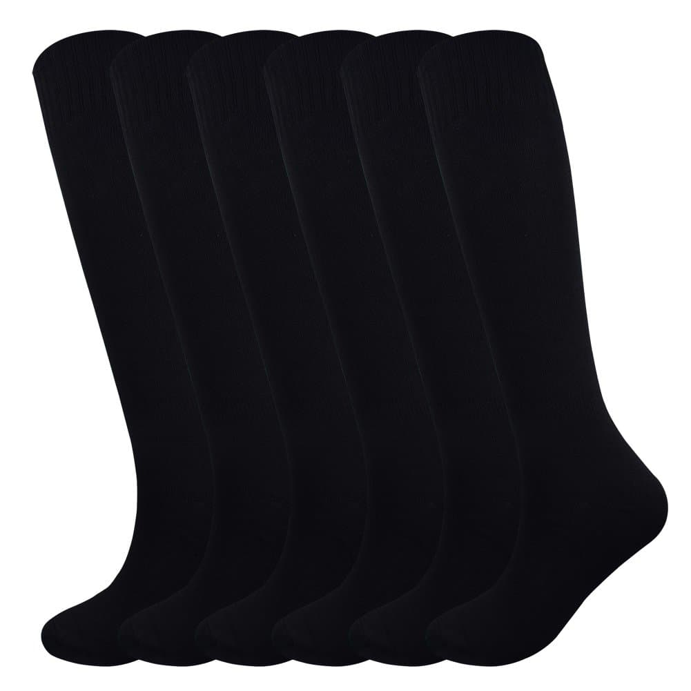 Fitliva Knee-Length Team Socks, One Size, 6 Pairs