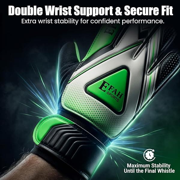 EFAH Sports Youth Goalie Gloves, Size 5, Green — view 3 of 4