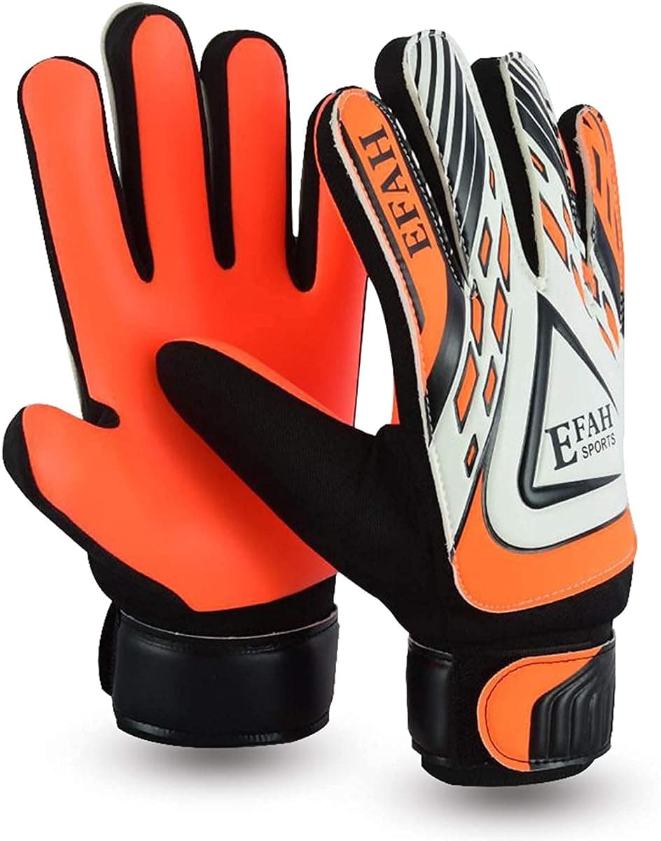EFAH Sports Youth Goalie Gloves, Size 5, Orange