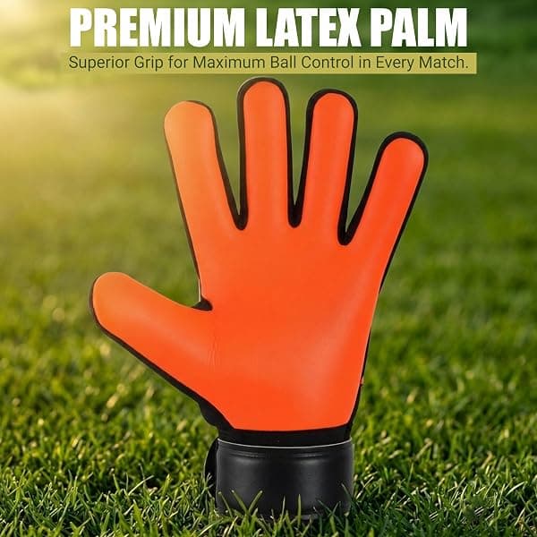 EFAH Sports Youth Goalie Gloves, Size 4, Orange — view 4 of 4