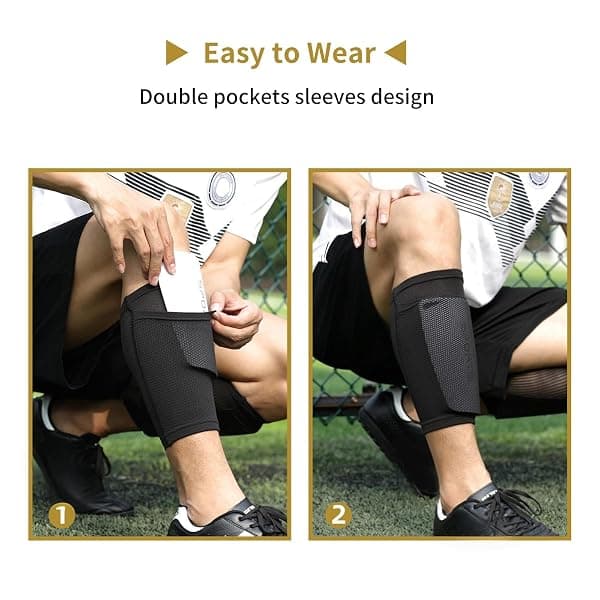 Aimisicar Youth Shin Guards with Sleeves, Medium — view 2 of 4
