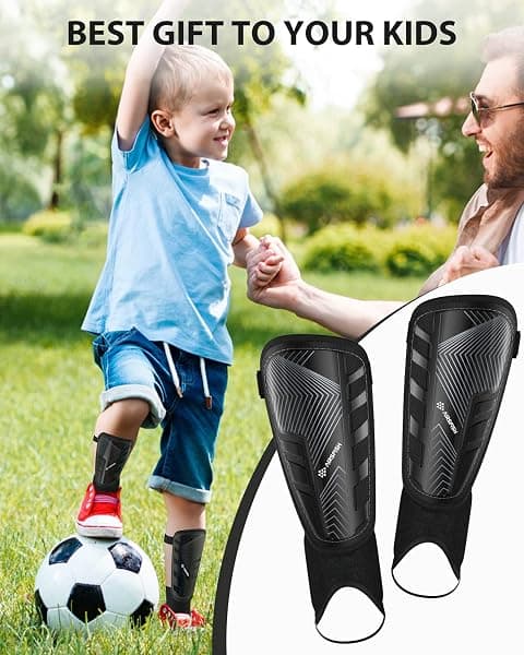 AirsFish Soccer Shin Guards, Medium, Black — view 3 of 4