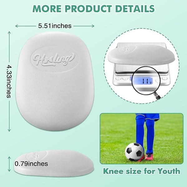 HooLing Youth Football Knee Pads, 4 Pack, White — view 2 of 4