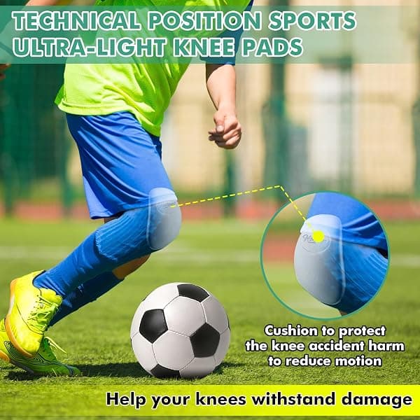 HooLing Youth Football Knee Pads, 4 Pack, White — view 3 of 4