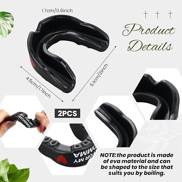 Yaomiao Youth Mouthguards, 2 Pack, Black & God — view 2 of 4