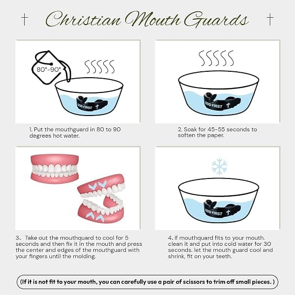 Yaomiao Youth Mouthguards, 2 Pack, Black & God — view 3 of 4