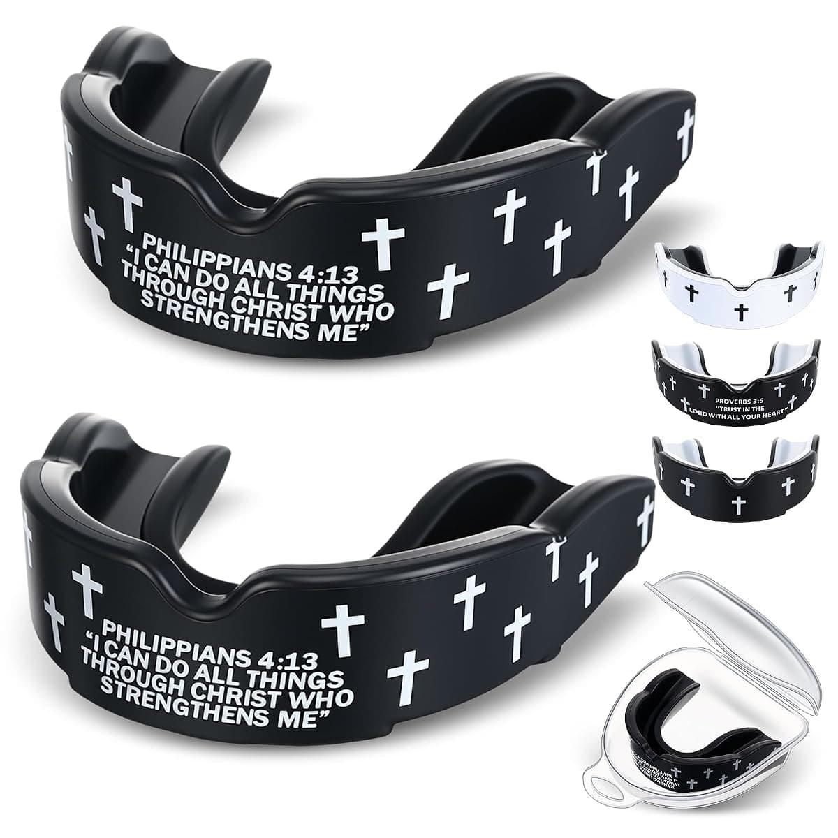 Yaomiao Youth Mouthguards, 2 Pack, Black & Philip