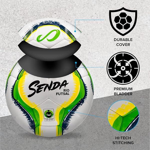 Senda Rio Match Futsal Ball, Green/Yellow, Size 4 — view 2 of 4