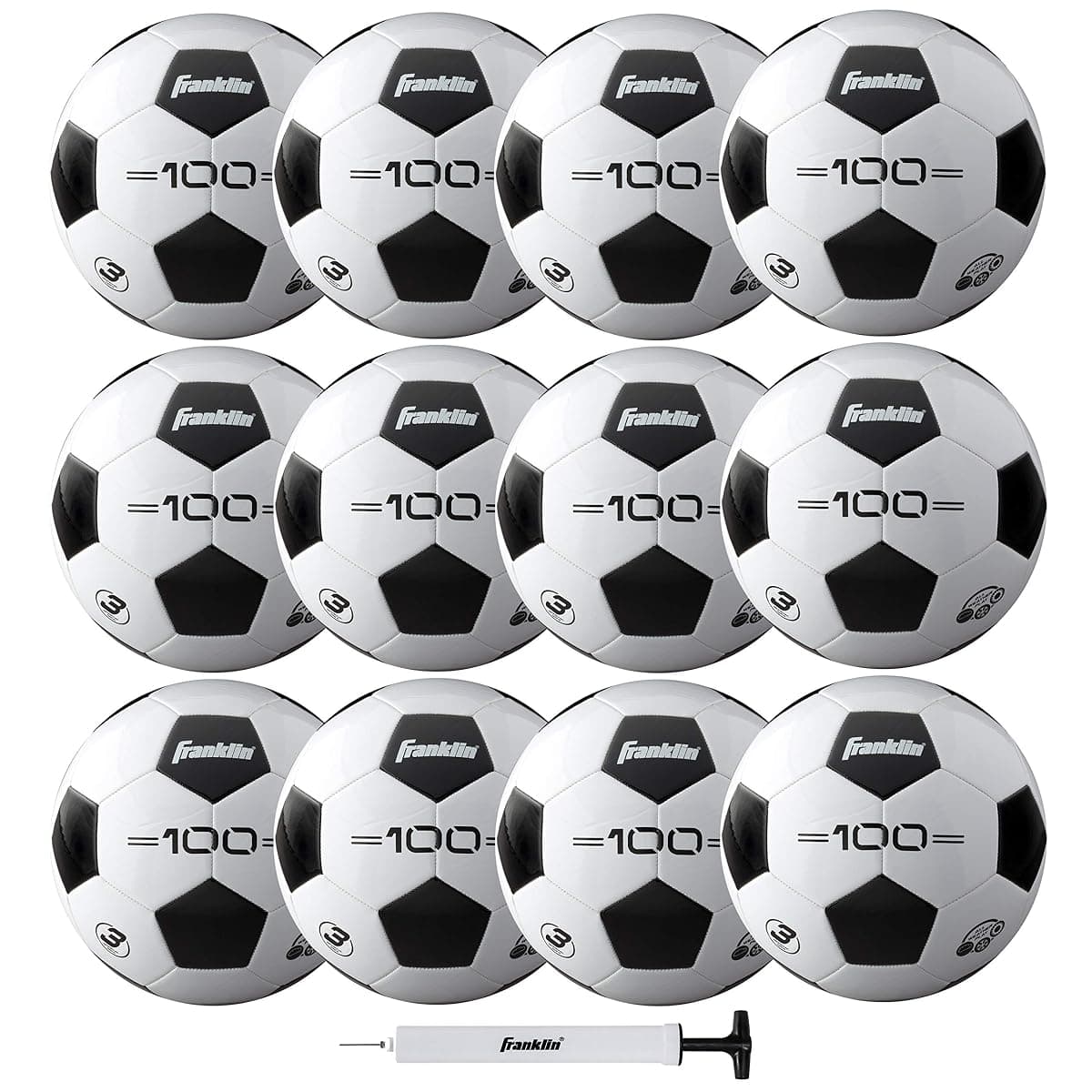 Franklin Sports Competition 100 12-Pack, Size 3