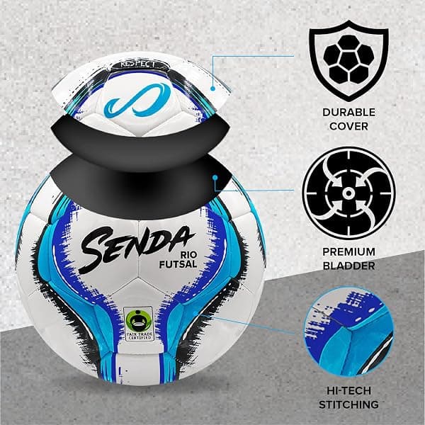 Senda Rio Match Futsal Ball, Blue/Black, Size 4 — view 2 of 4