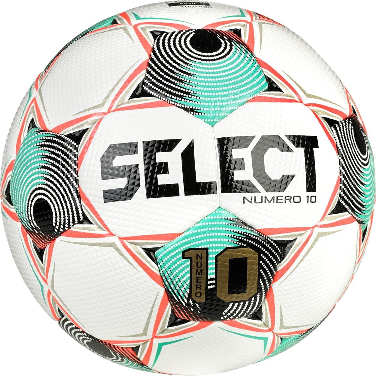 Select Numero 10 Soccer Ball, White/Teal, Size 5