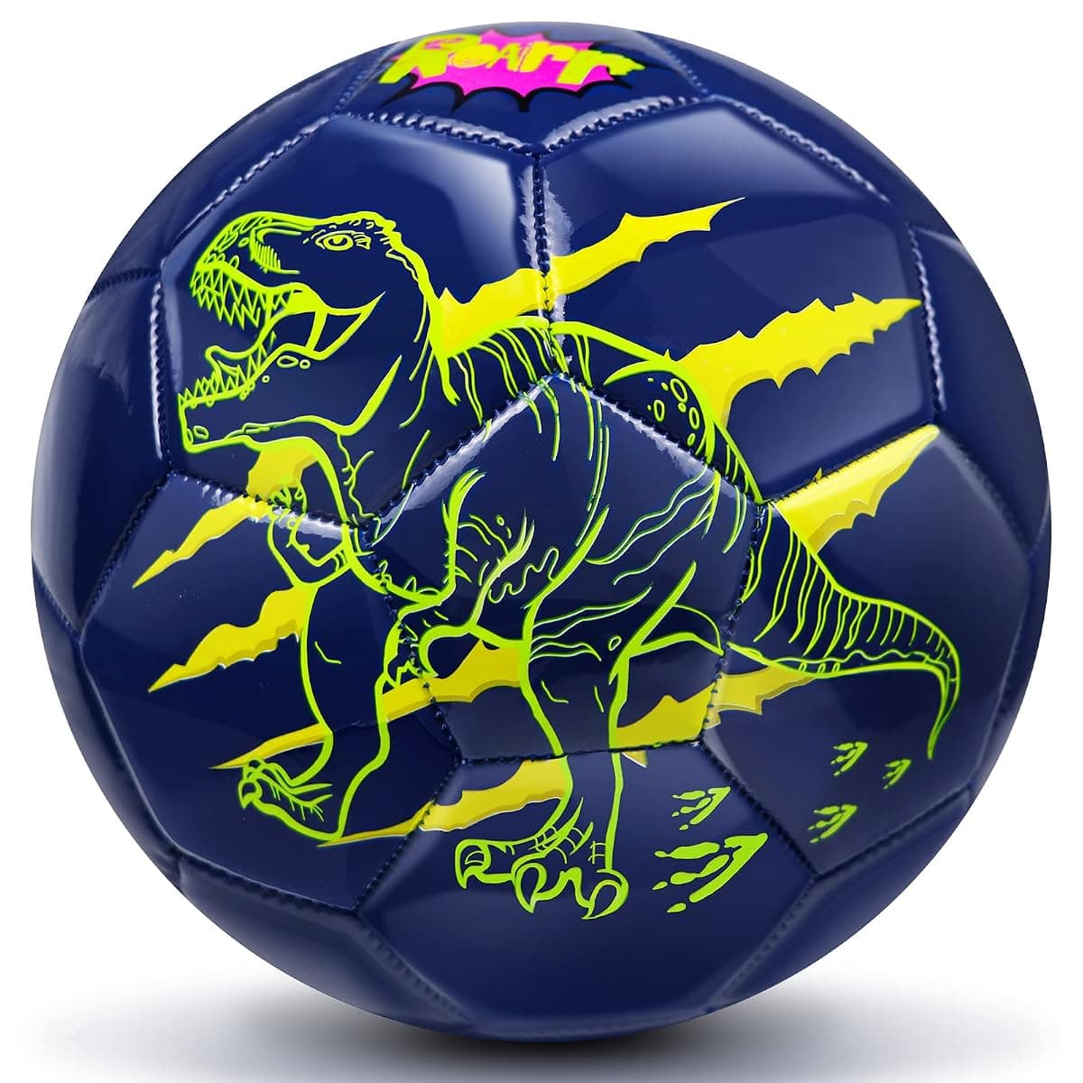 Champhox Kids Soccer Ball, Dinosaur, Size 3