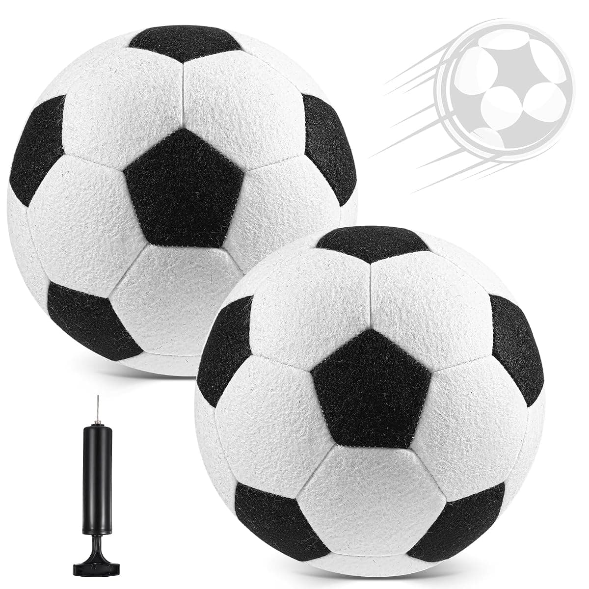 Libima Felt Indoor Soccer Balls, Black/White, Size 4