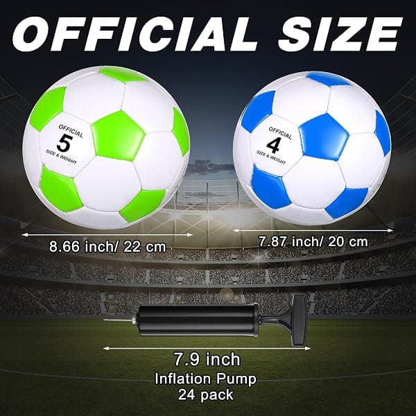 Sotiff Soccer Balls, 24-Pack with Pumps, Size 5 — view 2 of 4