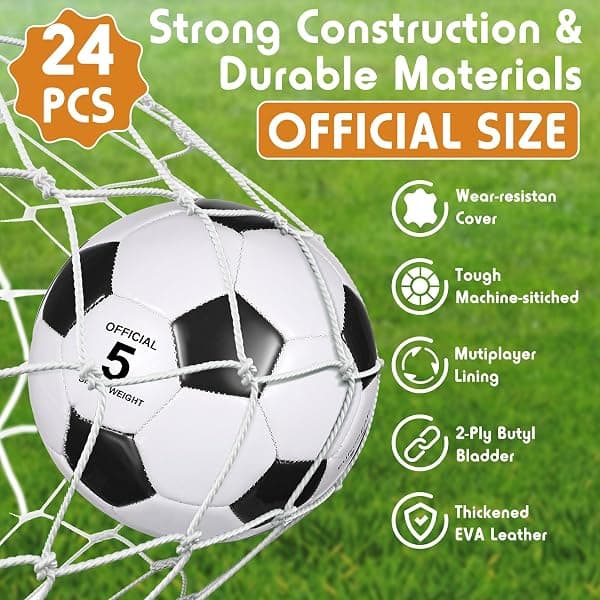 Sotiff Soccer Balls, 24-Pack with Pumps, Size 5 — view 3 of 4