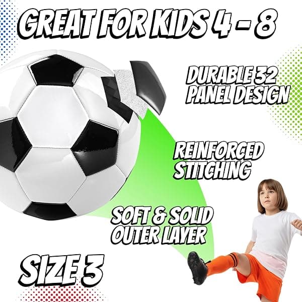 PlayBolt Soccer Balls, 4-Pack with Pump, Size 3 — view 4 of 4