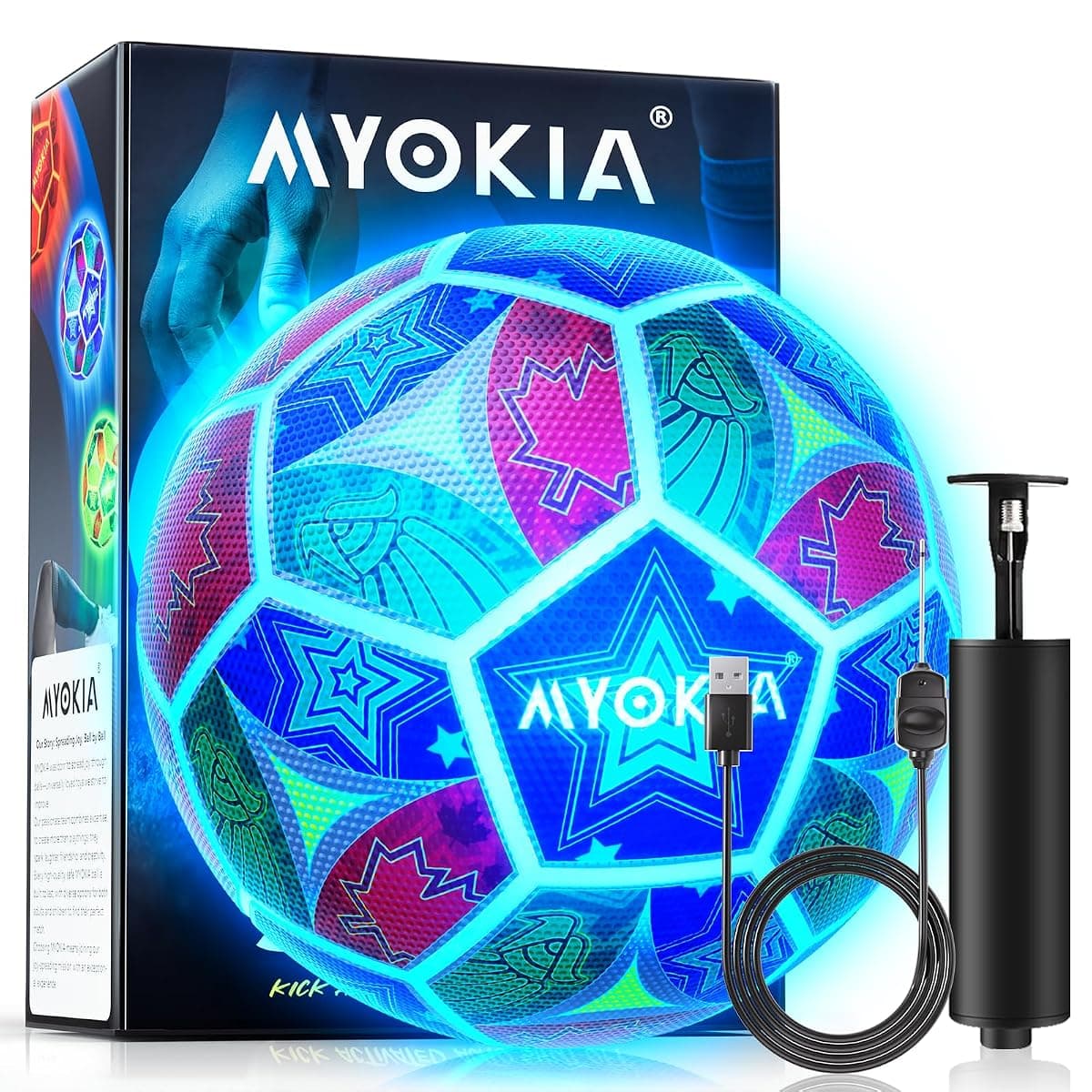 Myokia Light-Up Soccer Ball, Tri-Color, Size 5