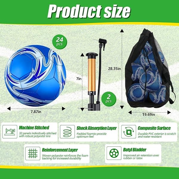 Realspring Soccer Balls, 24-Pack with Bag, Size 4 — view 2 of 4